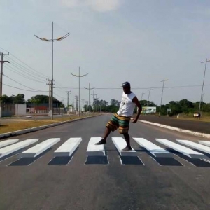 Quatro faixas já foram pintadas em 3D em Primavera do Leste (Foto: Presto Vintetreis/ Arquivo pessoal)