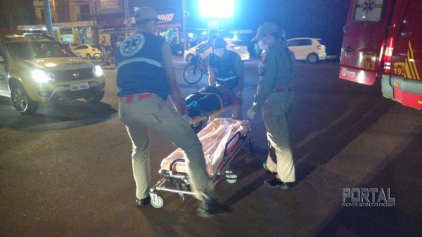 A caroneira da moto foi encaminhada ao UPA (Foto: Whatsaap)
