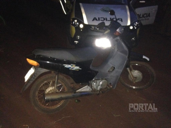 Honda Biz recuperada pela Polícia Militar ( Foto: Portal Nova Santa Rosa)