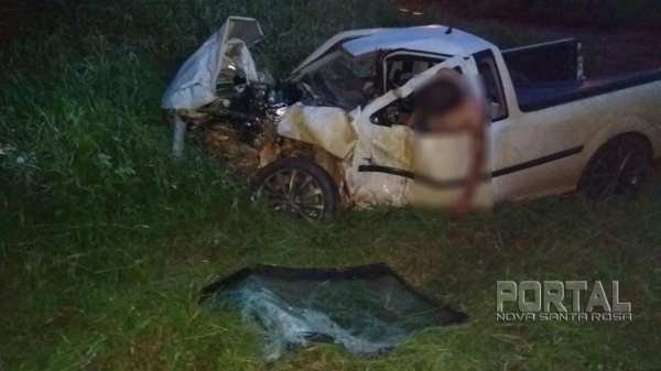 Apesar do forte impacto o jovem teve ferimentos leves. (Foto: Internauta)