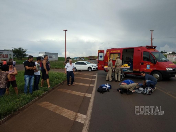 Na colisão, envolveram-se um veículo Voyage e uma moto CB 300 com placas de Marechal. (Foto: Marechal News)