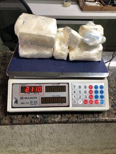 A droga estava em uma caixa de som. (Foto: BPFRON)