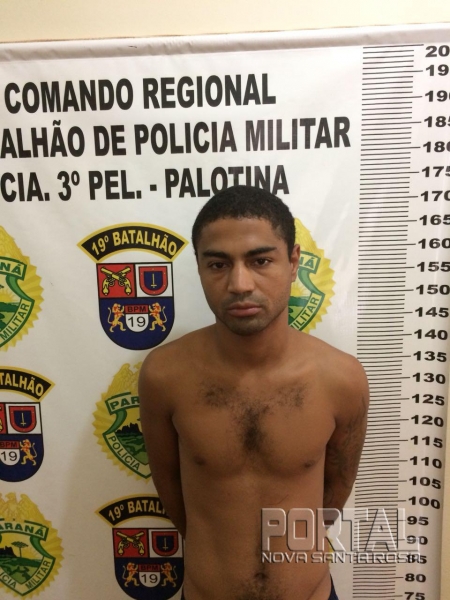 Marcos Felipe Da Silva Teixeira foi preso hoje em Palotina. (Foto:PM)