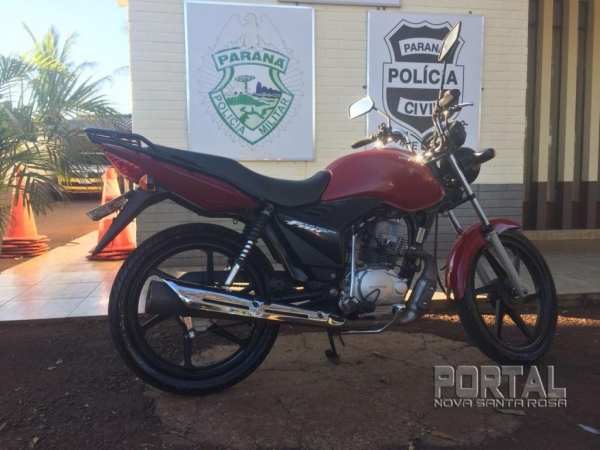 A moto foi encaminhada ao pátio do Detran. (Foto: Portal Nova Santa Rosa)