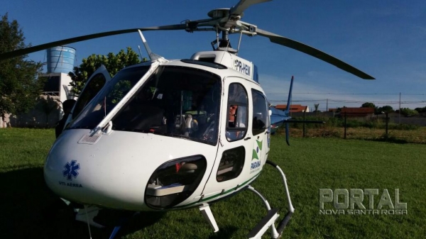 Helicóptero do CONSAMU. (Foto: Marcio Cerny)