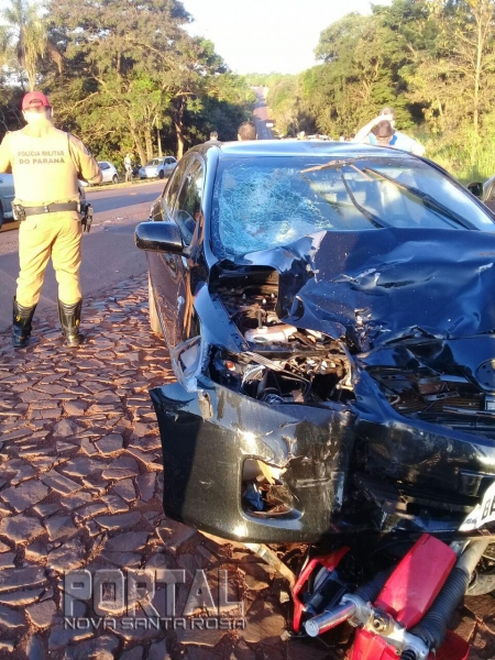 O SAMU socorreu o motociclista. (Foto: PRE)