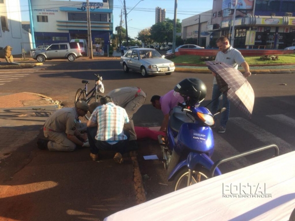 O acidente aconteceu no centro. (Foto: Marechal News)
