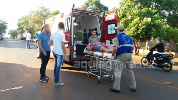 Mulher fica ferida após queda de bicicleta em Marechal Rondon (Foto: Fernanda Bourscheidt/AquiAgora.net )