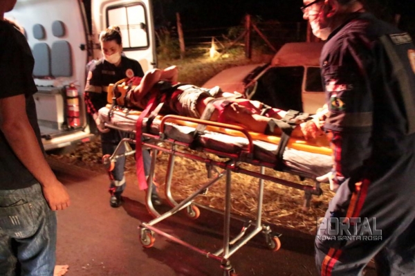 A condutora foi encaminhada para o Lar Belém. (Fotos: Portal Nova Santa Rosa)