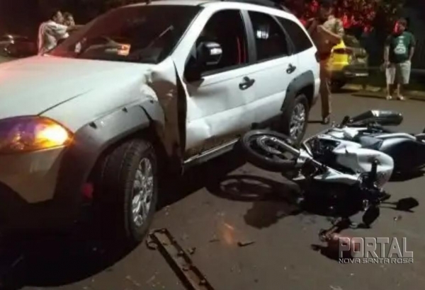 O SAMU socorreu o condutor da moto. (Foto: Colaborador)