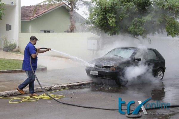 Apesar dos estragos causados no motor do veículo, ninguém se feriu. (Foto: TRX OnLine)