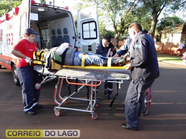 A vitima apresentou suspeita de fratura na região do punho..(Correio do Lago)
