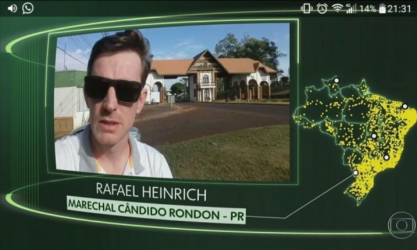 Rafael Heinrich gravou o seu vídeo no Portal da cidade (Foto: Reprodução )