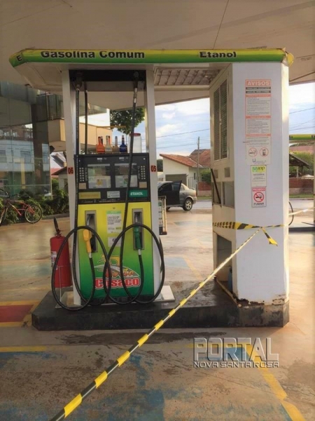 O Auto Posto Cosaco está sem combustíveis desde ontem. (Foto: Portal Nova Santa Rosa)