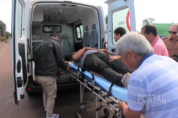 Maikon ficou com graves ferimentos. (Foto: Portal Nova Santa Rosa)
