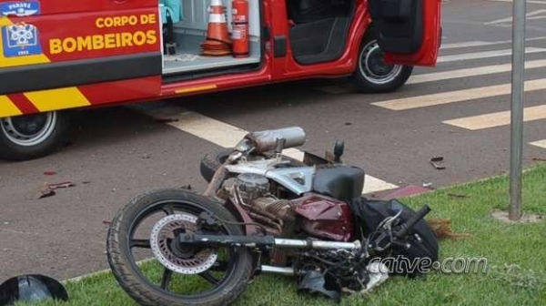 Acidente aconteceu na Avenida Maripá saída para BR 467. (Foto: Catve)