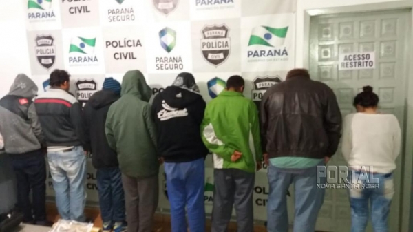 Dez pessoa são presas durante operação da polícia em Marechal Rondon. (Foto: Marechal News)