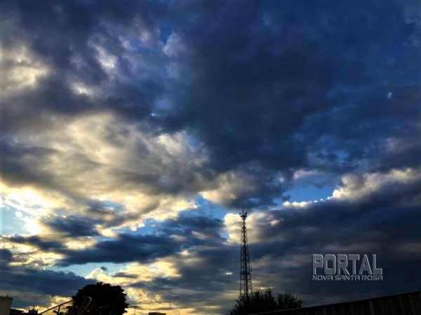 Para Nova Santa Rosa a previsão de chuvas com rajada de ventos de 65 km/h. (Foto: Portal Nova Santa Rosa)