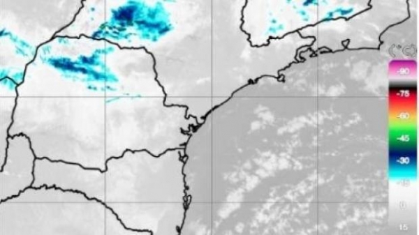 Sensação térmica em Cascavel é de 2ºC; temperaturas sobem neste fim de semana. (Foto: Simepar)