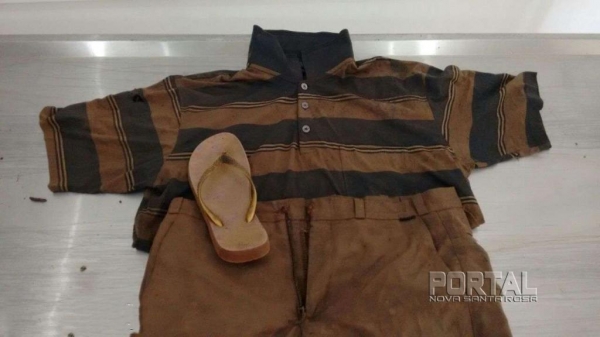 As vestes, uma calça, camisa e um chinelo possam ajudar a localizar familiares e identificar a pessoa que morreu. (Fotos: Polícia Civil)