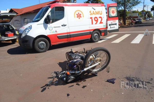 O motociclista foi levado ao UPA. (Foto: Bogoni)