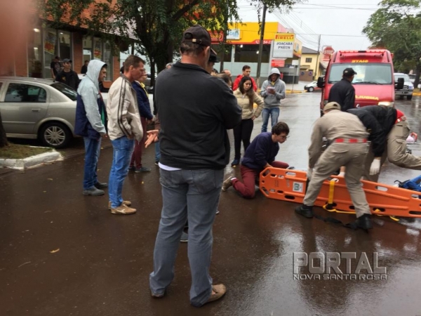 O rondonense atropelado foi encaminhado ao hospital. (Fotos: Marcio Cerny)