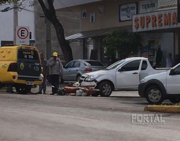 O motociclista fixou ferido. (Foto: Colaborador)