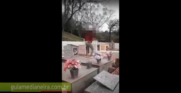 O vídeo foi feito no cemitério da Linha Jacutinga (Foto: Guia Medianeira )