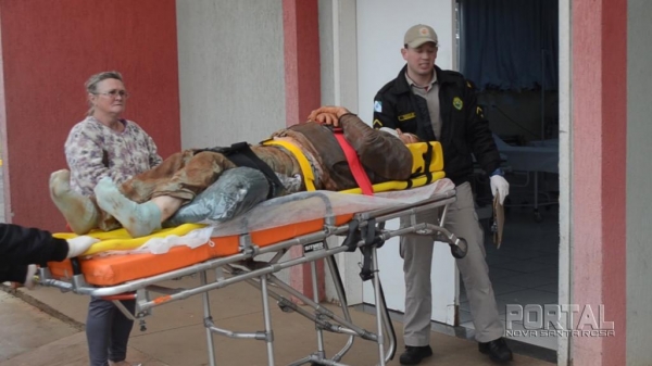 O rapaz estava trabalhando dentro de um potreiro quando foi surpreendido pelo animal. (Foto: Bogoni)