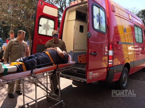 O trabalhador foi encaminhado para o Hospital Rondon. (Foto: Marcio Cerny/Marechal News)