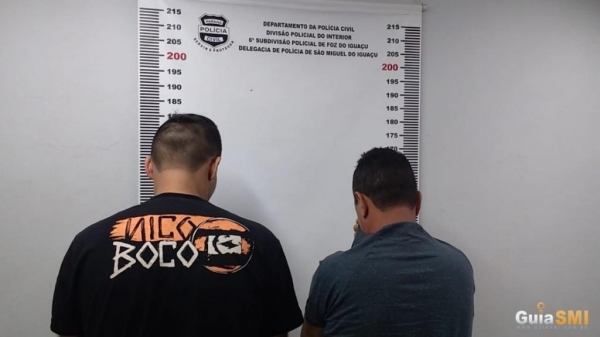 Os dois homens foram presos pela Polícia Civil de São Miguel do Iguaçu nesta terça-feira (09). (Foto: Guia SMI)