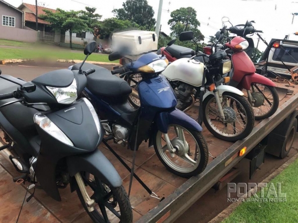 Cinco motos foram apreendidas. (Foto: Marechal News)
