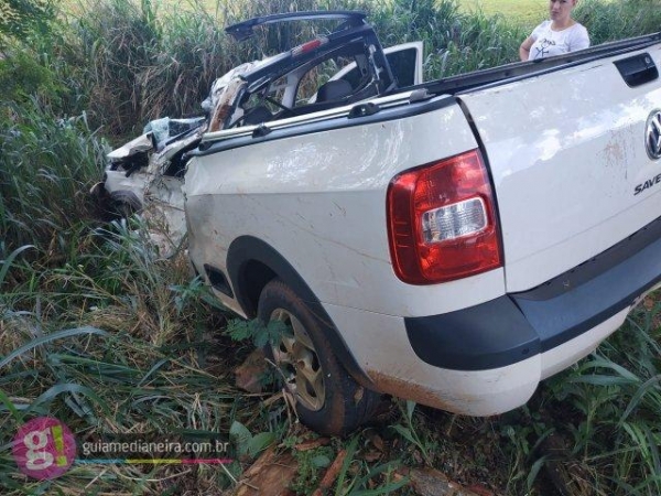 Aparentemente o condutor perdeu o controle da direção. (Foto: Portal Costa Oeste)