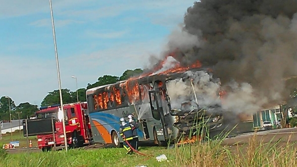 Dois caminhões tanque do Corpo de Bombeiros se deslocaram para apagar o fogo. (Foto: Colaborador)