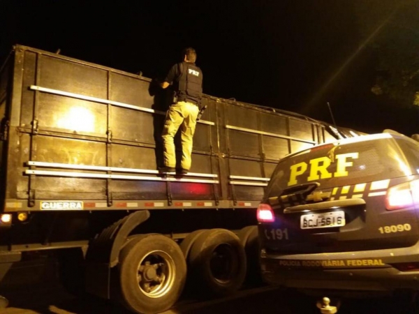 Apreensão foi realizada na BR-487, em Alto Paraíso; motorista foi preso. (Foto: PRF)