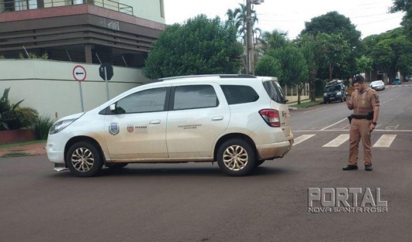 O acidente aconteceu no cruzamento das ruas 25 de Dezembro com a Rua XV de Novembro. (Foto: Portal Palotina)