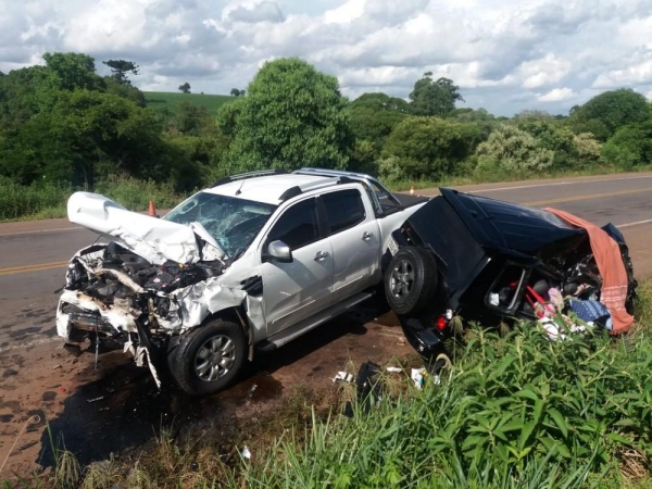 Colisão frontal deixou duas vítimas em Saldanha Marinho. — Foto: Divulgação / PRF