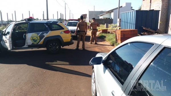 Ação da PM na manhã de hoje. (Foto: Portal Palotina)