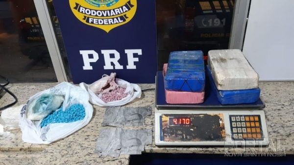 Um rapaz de 22 anos foi preso. (Foto: PRF)