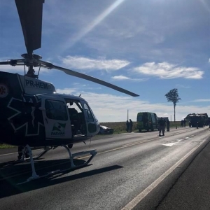 A equipe de socorro do aeromédico do Consamu deslocou para dar apoio no atendimento. (Foto: Consamu)