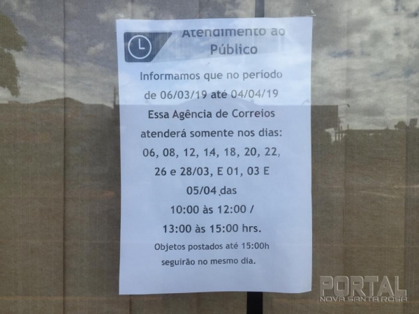 Uma tabela do horário e dias de atendimento foi colocada para informar a comunidade. (Fotos: Portal Nova Santa Rosa)