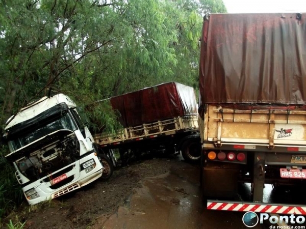 O bitrem atravessou a pista contraria e colidiu contra árvores.(Fotos: Ponto da Notícia)