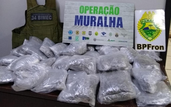 Maconha apreendida. (Foto: BPFron)