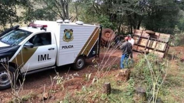 A vítima foi atropelada pelo trator. (Foto> Reprodução)