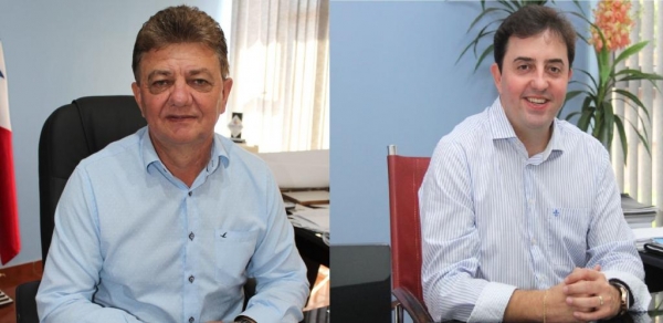 Norberto Pinz (Prefeito Municipal) e Rodrigo Fernandes (Ex-Prefeito). (Foto: Divulgação)