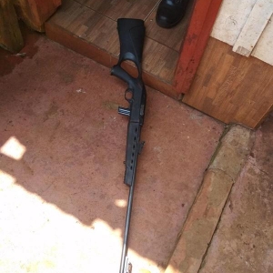Arma usada no crime foi apreendida pela polícia. Foto: Elpidio Hengels/ Diário da Informação