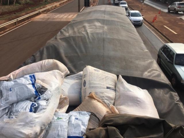 Agrotóxico chinês estava escondido em carga de farelo de soja (Foto: Divulgação)