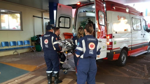 Graziela foi resgatada por socorristas e levada às pressas, com apoio de aeromédico, para o Hospital Universitário. (Foto: CGN)