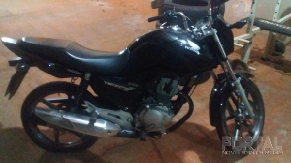 Moto apreendida. (Foto: Portal Nova Santa Rosa)