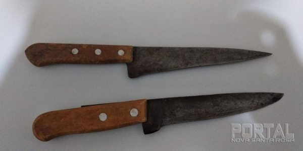 Faca apreendida pela PM. (Foto: Divulgação/PM)